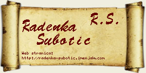 Radenka Subotić vizit kartica